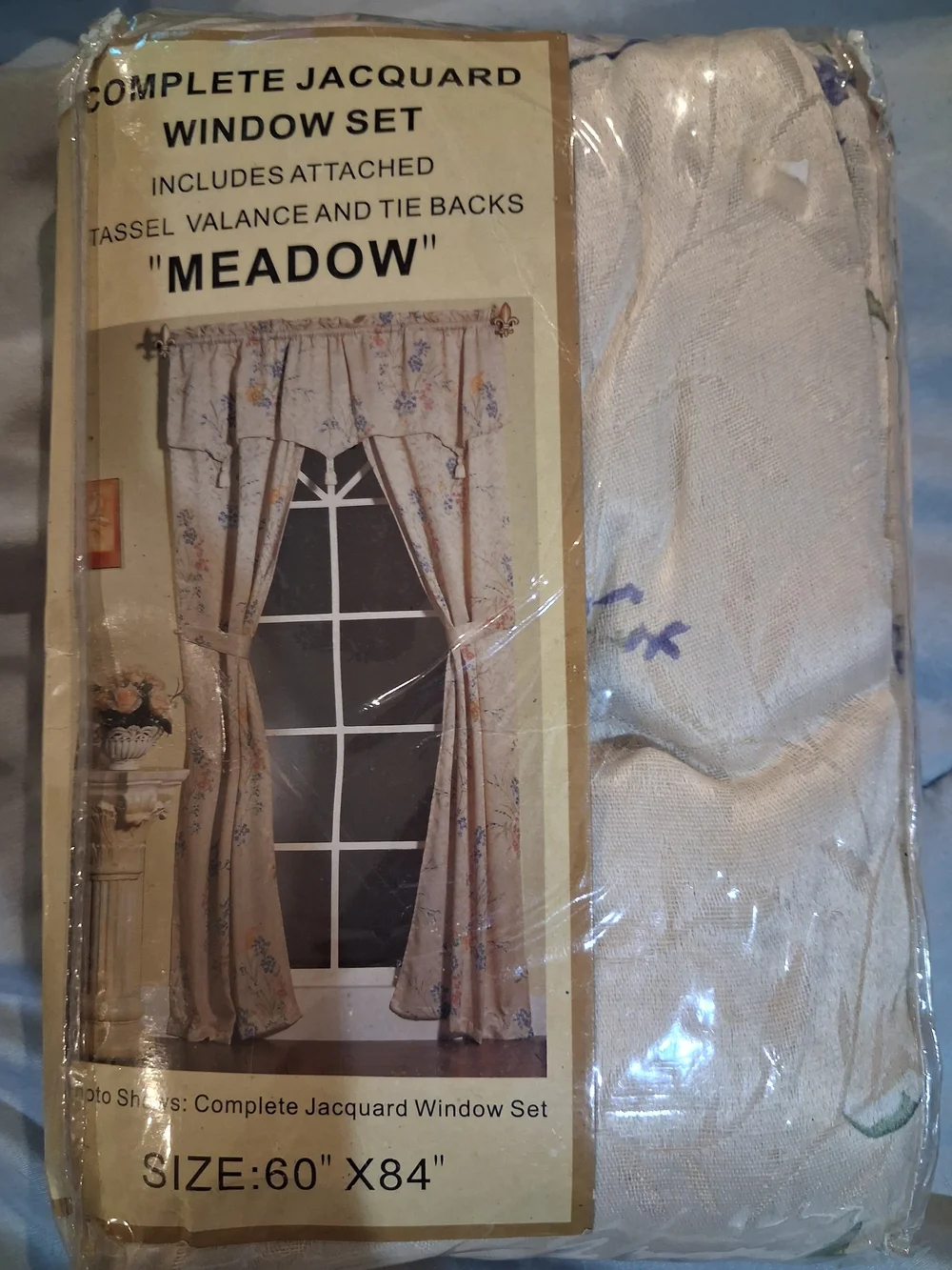 Meadow Complete Jacquard Window Set - Cream Floral